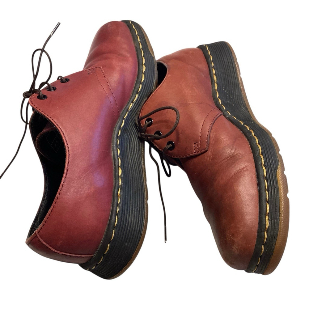 Doc Marten Shoes Women Sz 6 Red Cavendish Oxfords Air Wave Leather - Picture 8 of 10